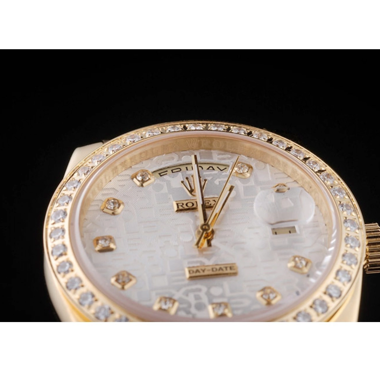 Best AAA Replica Sites Steel Yellow White Rolex Plated Dial Gold 18k Day-Date Stainless 0718